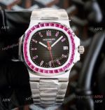 Super Clone Patek Philippe Nautilus Pink&Black Watch Swiss cal.324 New PP5711
